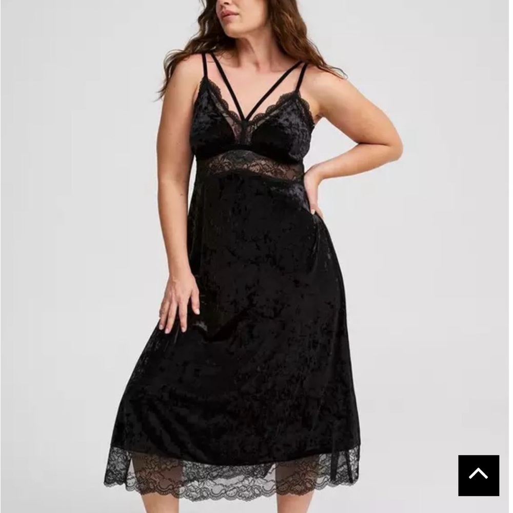 Torrid Black Velvet Lace Dress